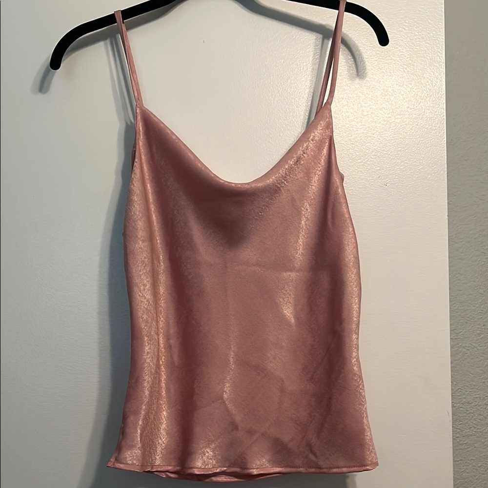 Elegant Pink Satin Cami Top